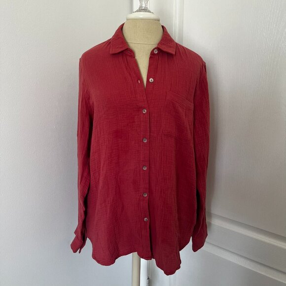 NWOT Jessica Simpson Gauze LS Top Sz M - Picture 1 of 3
